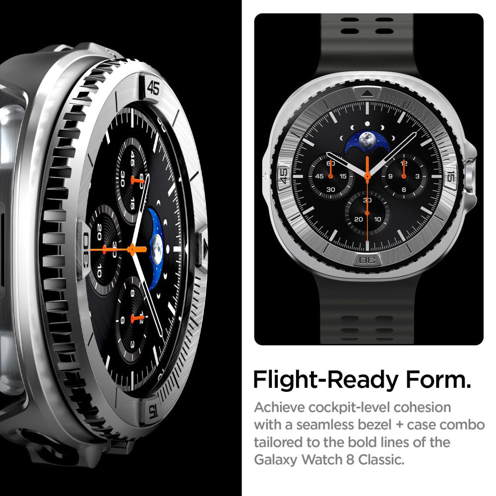 Рамка за защита Spigen Tune Pro Pilot за Samsung Galaxy Watch8 Classic, Сребриста ACS10017