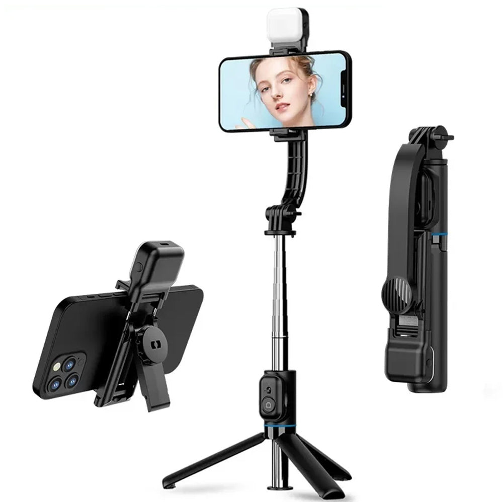 Selfie Stick Bluetooth Techsuit C01s, Универсален, Черен