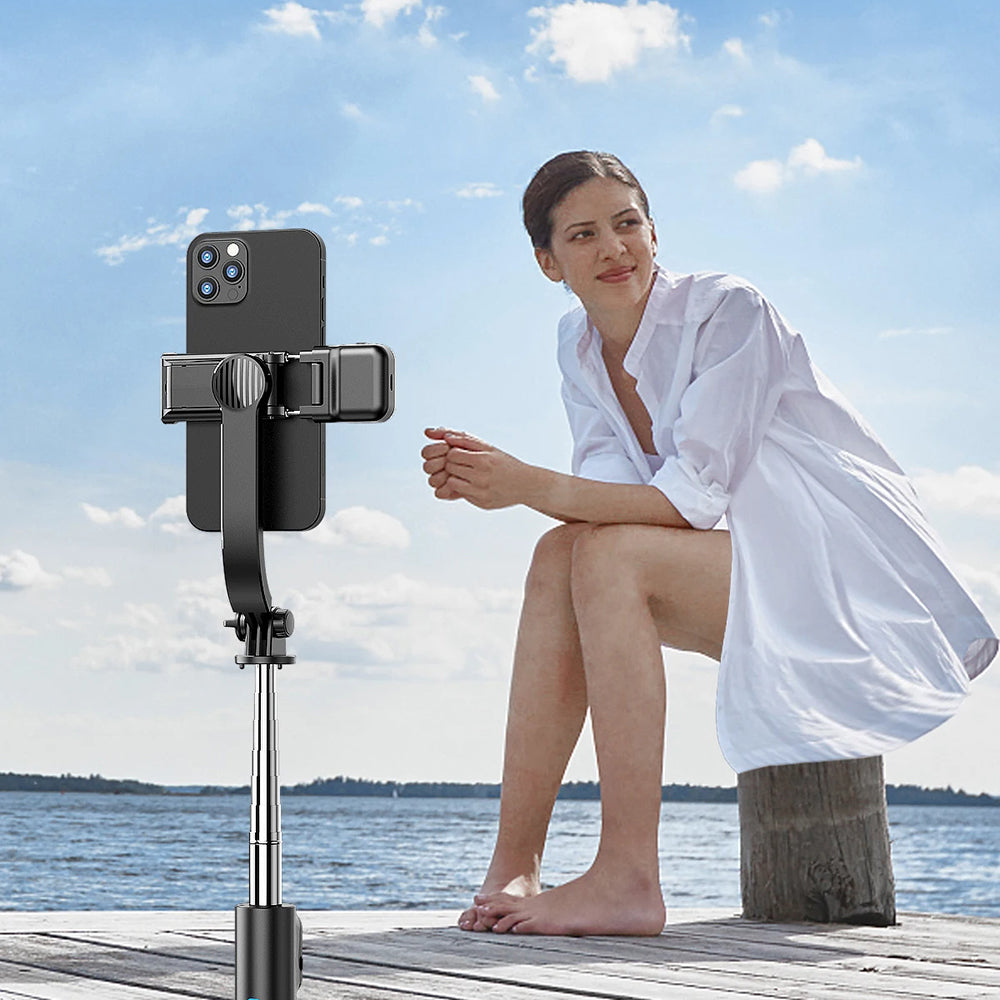 Selfie Stick Bluetooth Techsuit C01s, Универсален, Черен