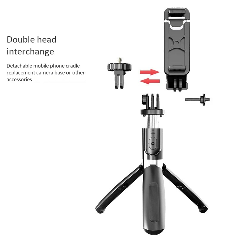 Селфи стик Bluetooth Techsuit L02, Универсален, Черен