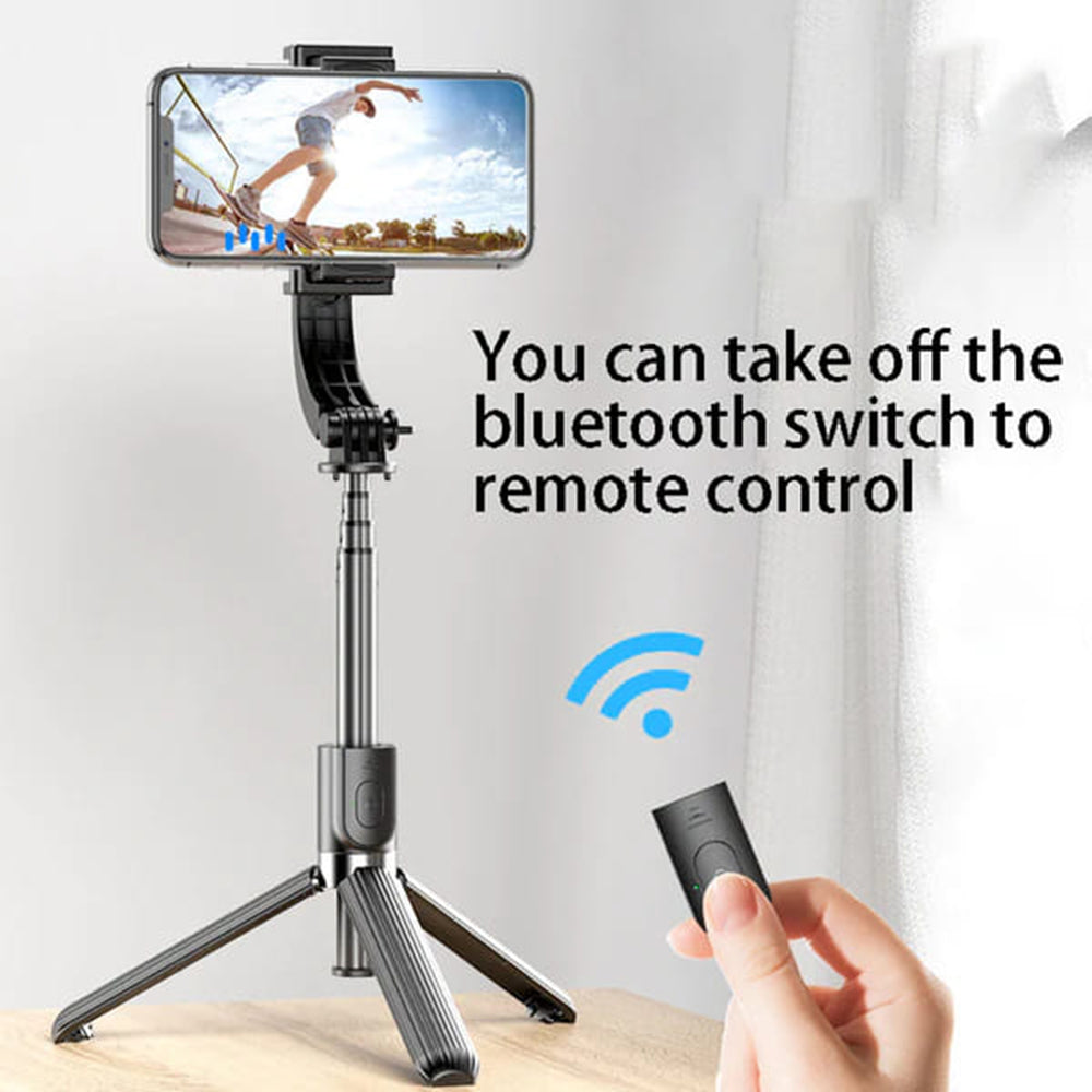 Selfie Stick Bluetooth Techsuit L08, Универсален, Черен