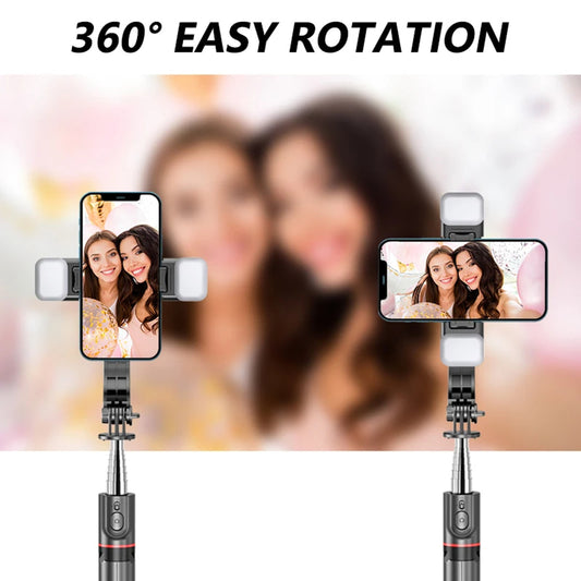 Selfie Stick Bluetooth Techsuit L13d, Универсален, Черен