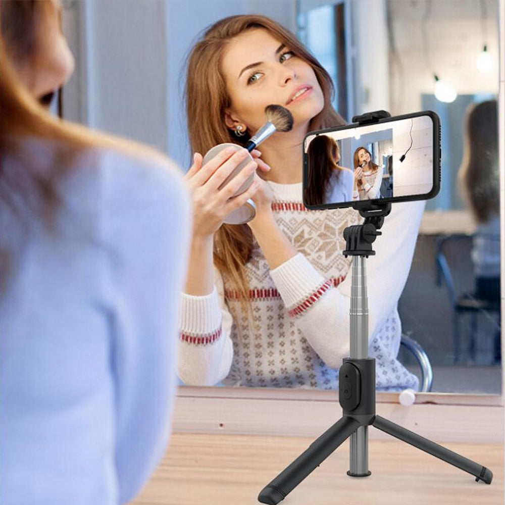 Selfie Stick Bluetooth Techsuit Q01, Универсален, Бял