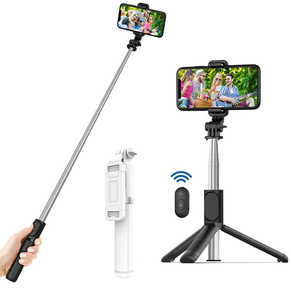 Selfie Stick Bluetooth Techsuit Q01, Универсален, Бял
