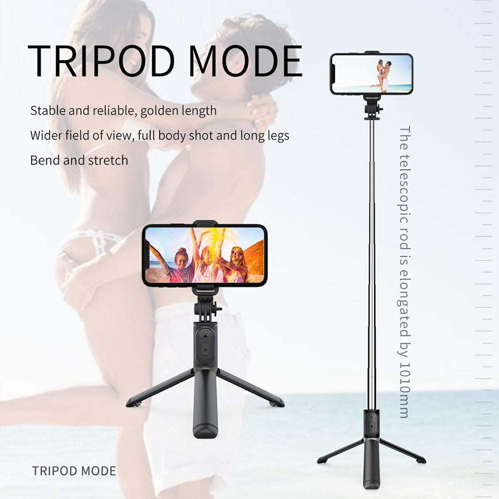 Selfie Stick Bluetooth Techsuit Q01, Универсален, Бял