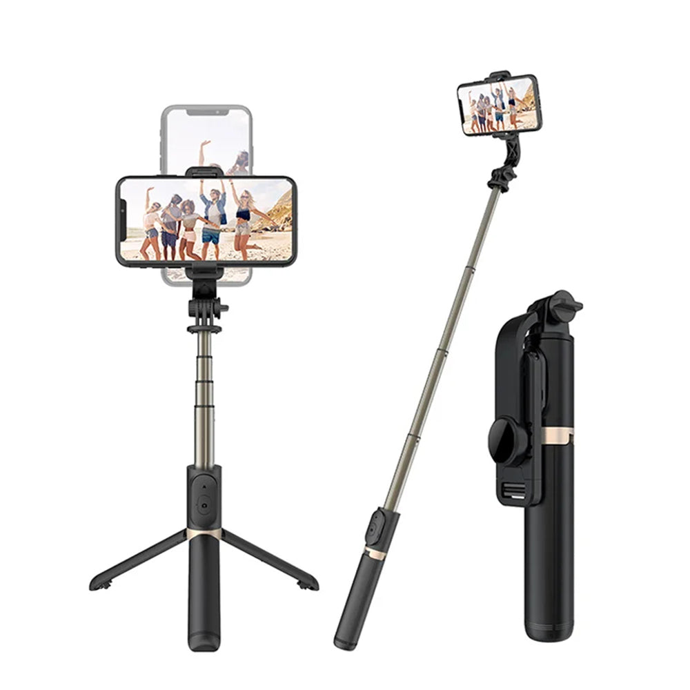 Selfie Stick Bluetooth Techsuit Q03, Универсален, Черен