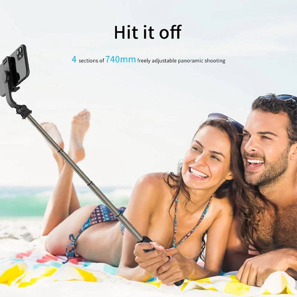Selfie Stick Bluetooth Techsuit Q03, Универсален, Черен