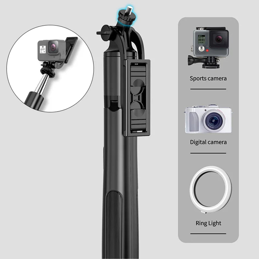Selfie Stick Bluetooth Techsuit Q05, Универсален, Черен