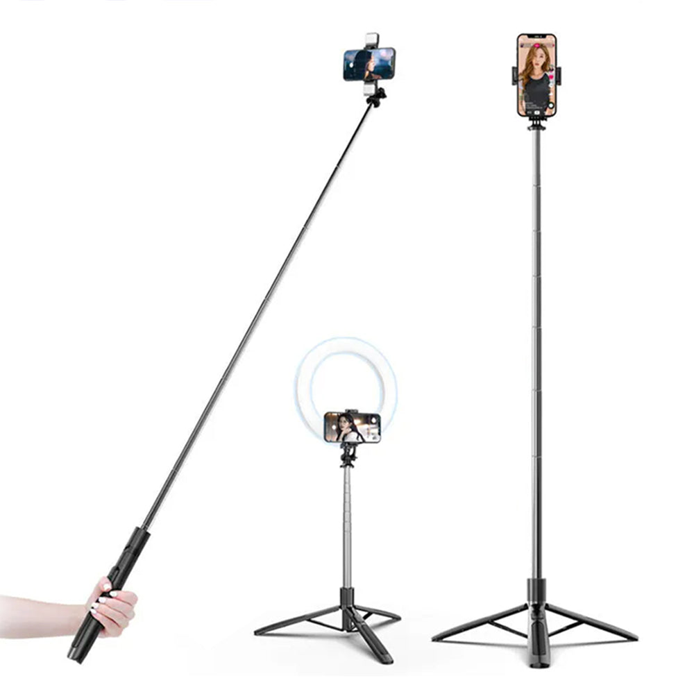 Selfie Stick Bluetooth Techsuit Q05, Универсален, Черен
