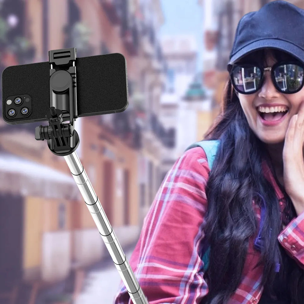 Selfie Stick Bluetooth Techsuit Q05, Универсален, Черен