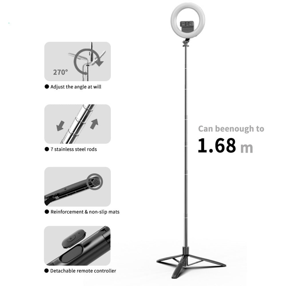 Selfie Stick Bluetooth Techsuit Q05s, Универсален, Черен