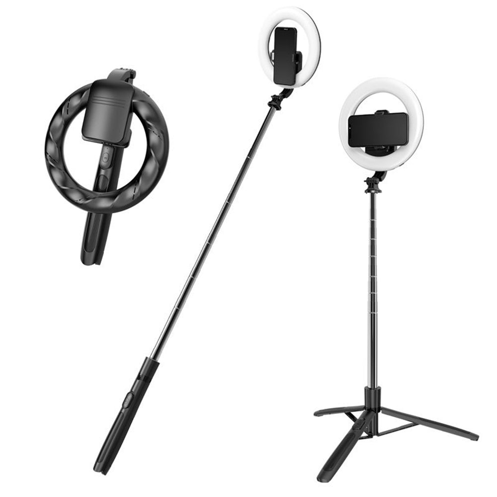 Selfie Stick Bluetooth Techsuit Q05s, Универсален, Черен