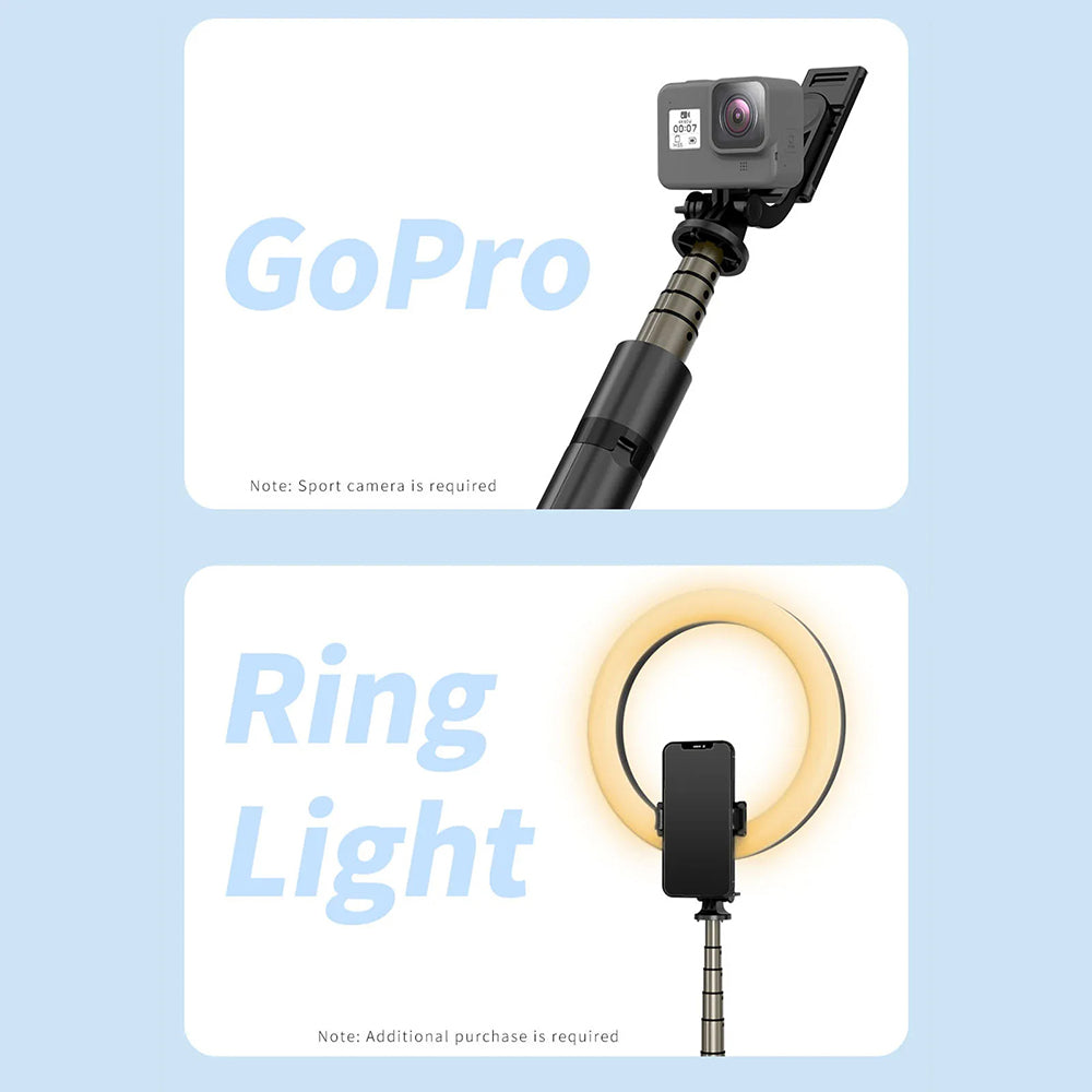 Selfie Stick Bluetooth Techsuit Q06, Универсален, Черен