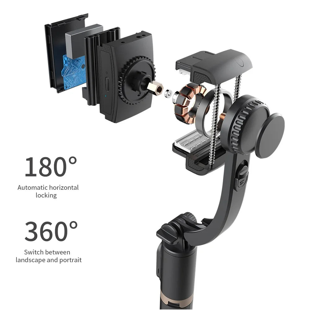 Selfie Stick Bluetooth Techsuit Q08, Универсален, Черен