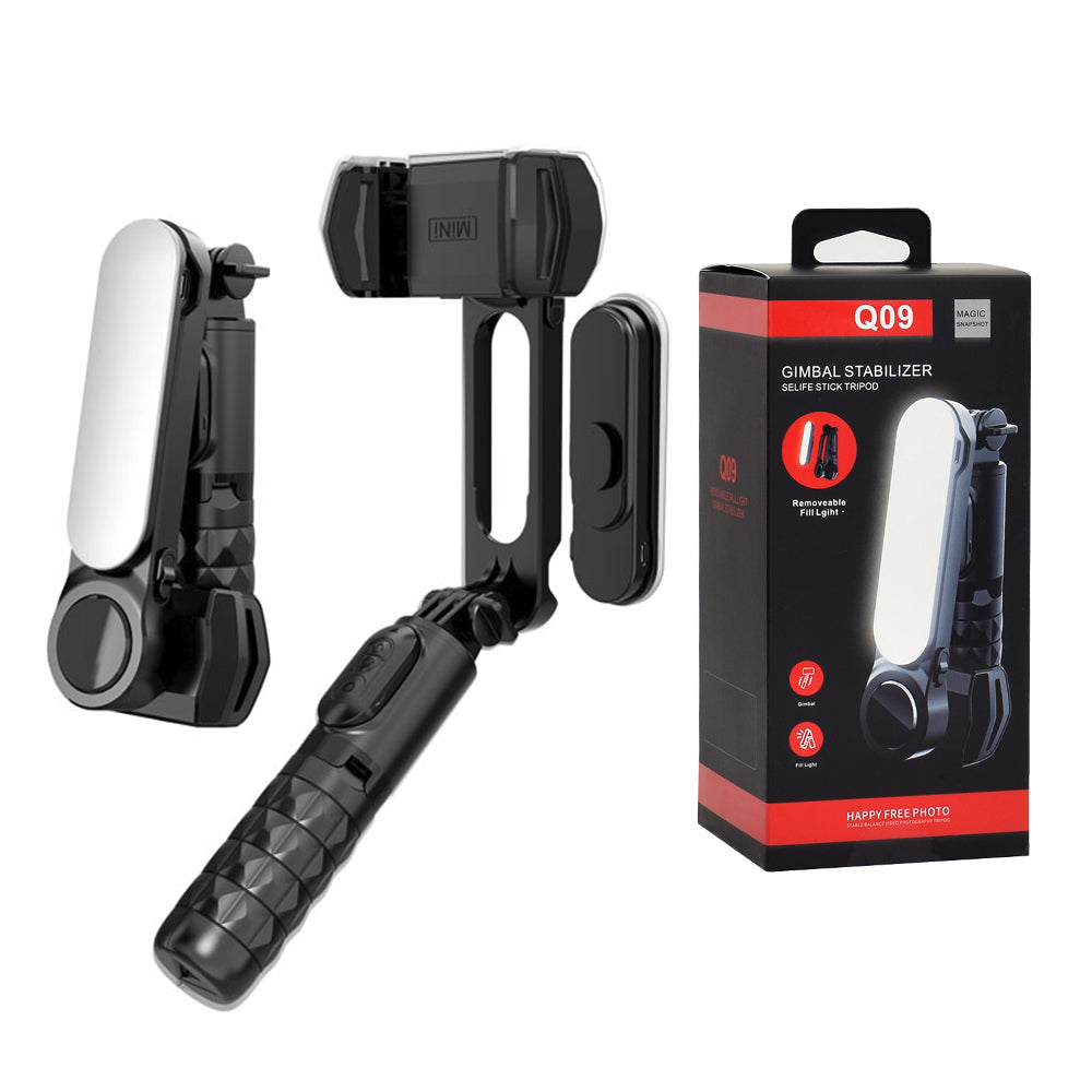 Селфи стик Bluetooth Techsuit Q09, Универсален, Черен