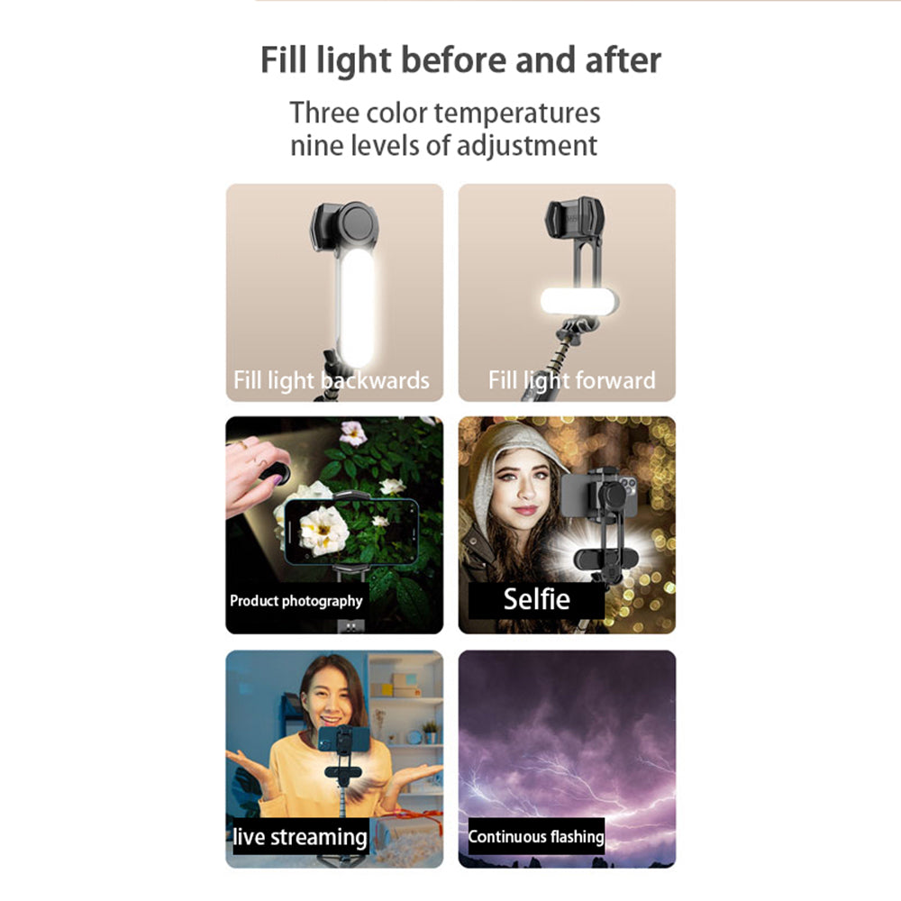 Селфи стик Bluetooth Techsuit Q09, Универсален, Черен