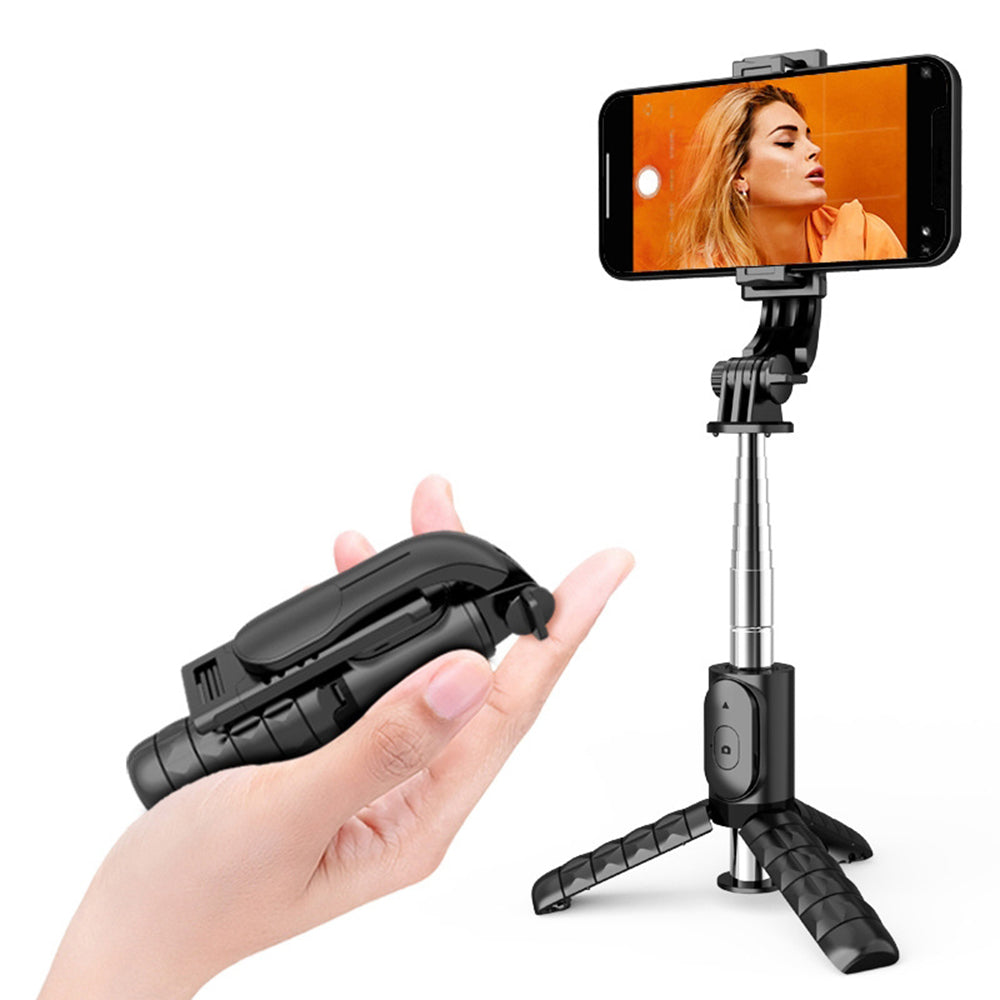 Селфи стик Bluetooth Techsuit Q11, Универсален, Черен