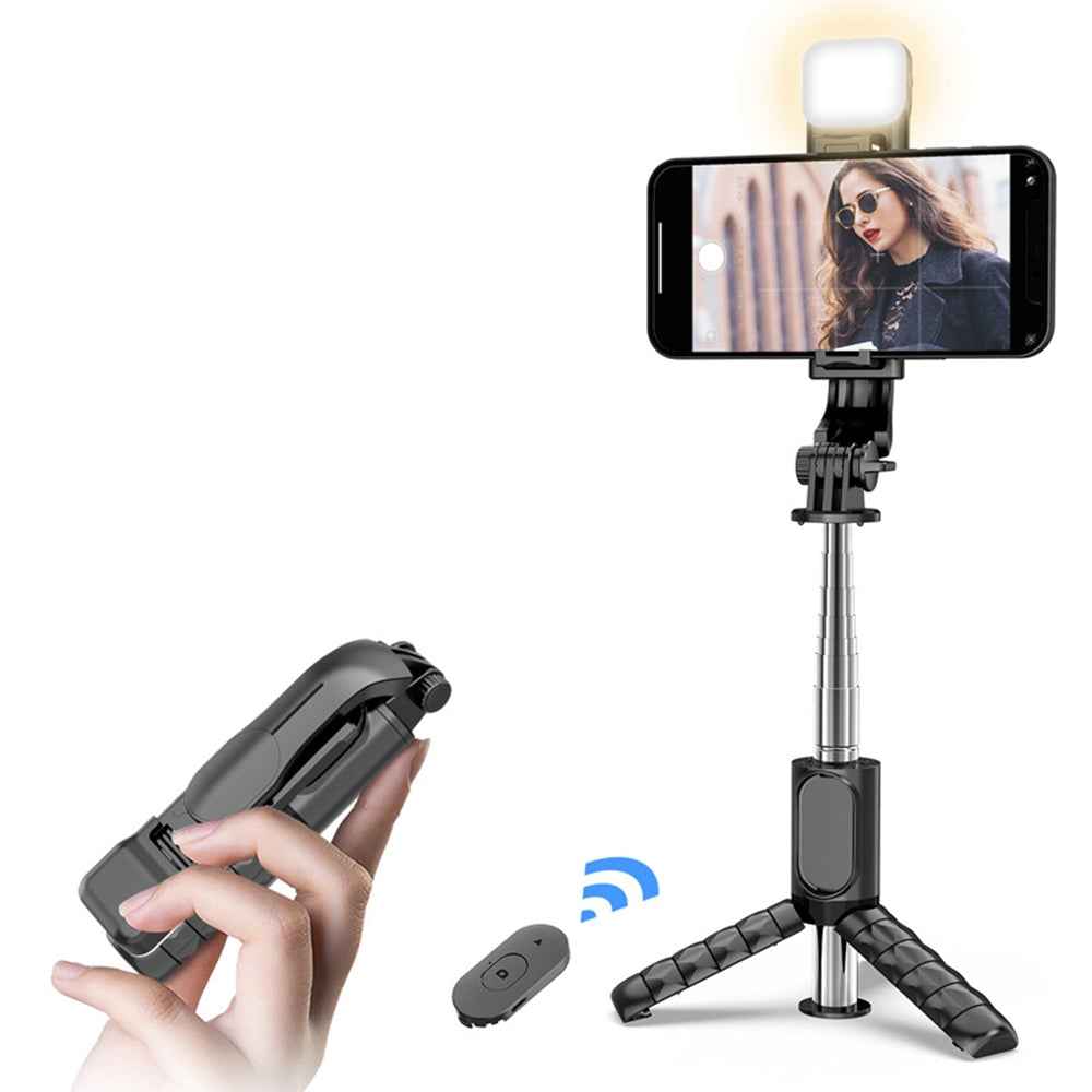 Selfie Stick Bluetooth Techsuit Q11s, Универсален, Черен