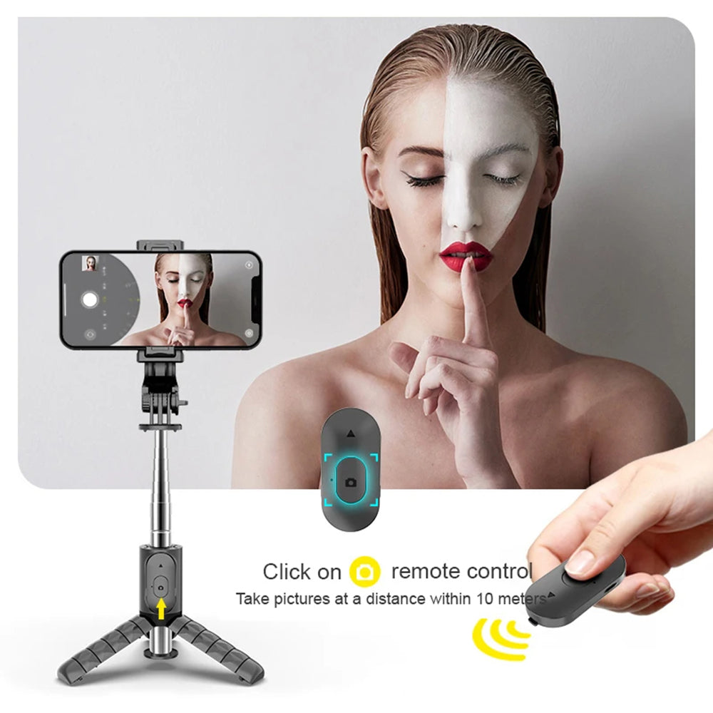 Selfie Stick Bluetooth Techsuit Q11s, Универсален, Черен