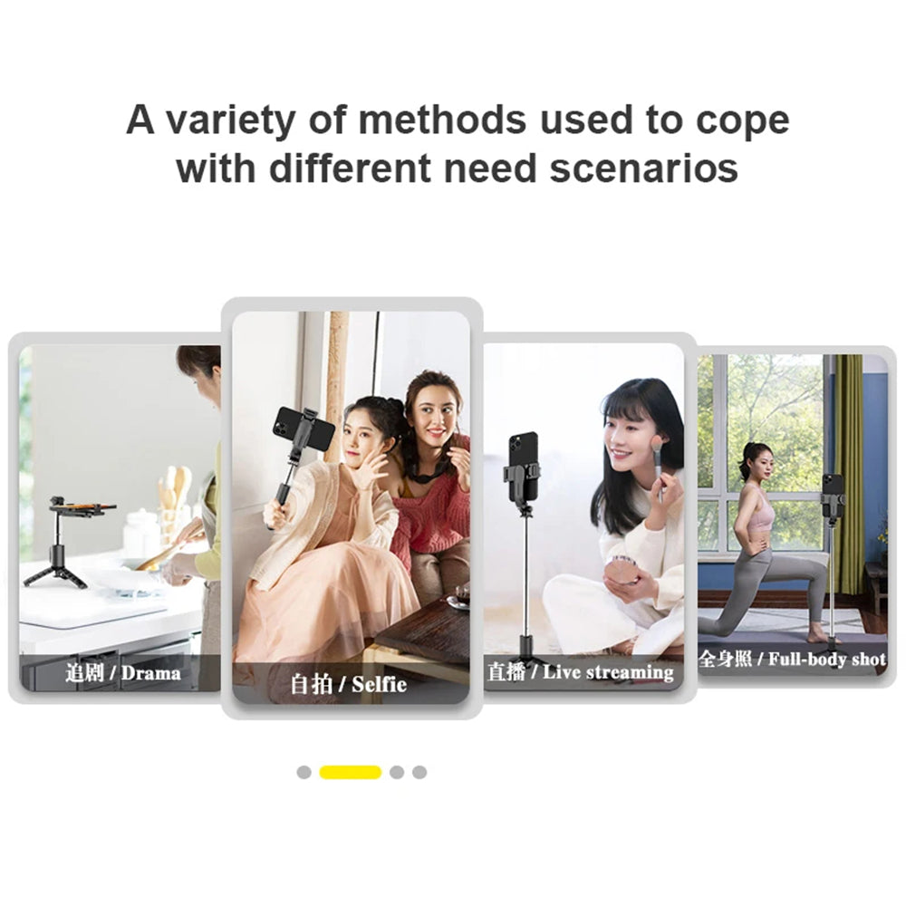 Selfie Stick Bluetooth Techsuit Q11s, Универсален, Черен
