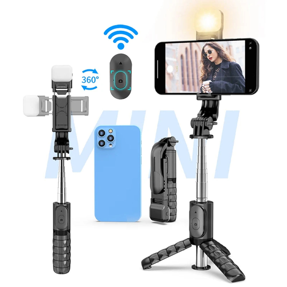 Selfie Stick Bluetooth Techsuit Q11s, Универсален, Черен