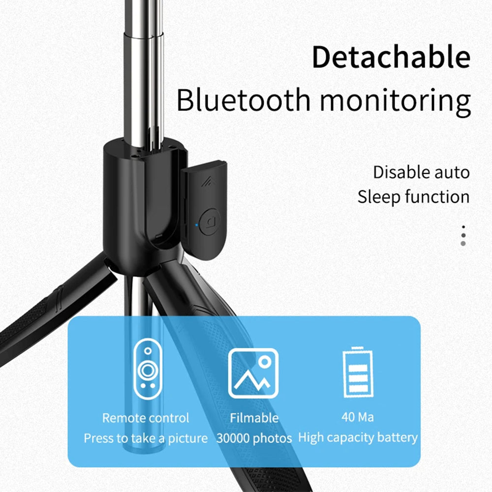 Selfie Stick Bluetooth Techsuit S01-S, Универсален, Черен