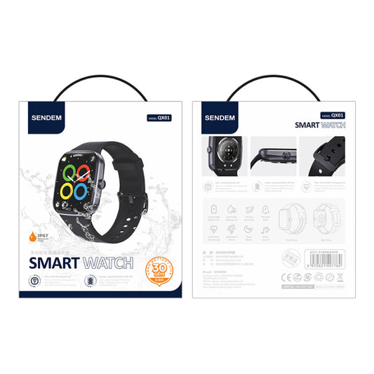 Смарт часовник Sendem QX01, черен