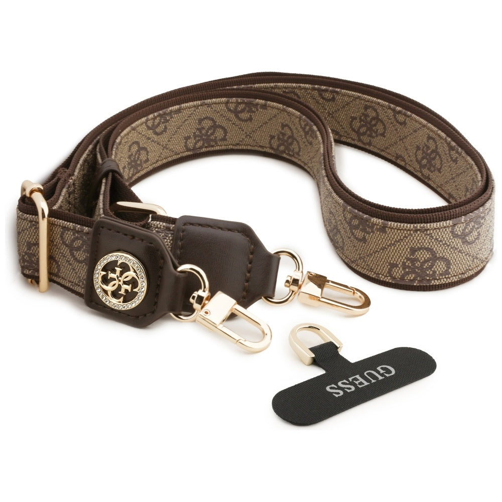 Връзка за телефон Guess 4G Strass Metal Logo, Кафяв