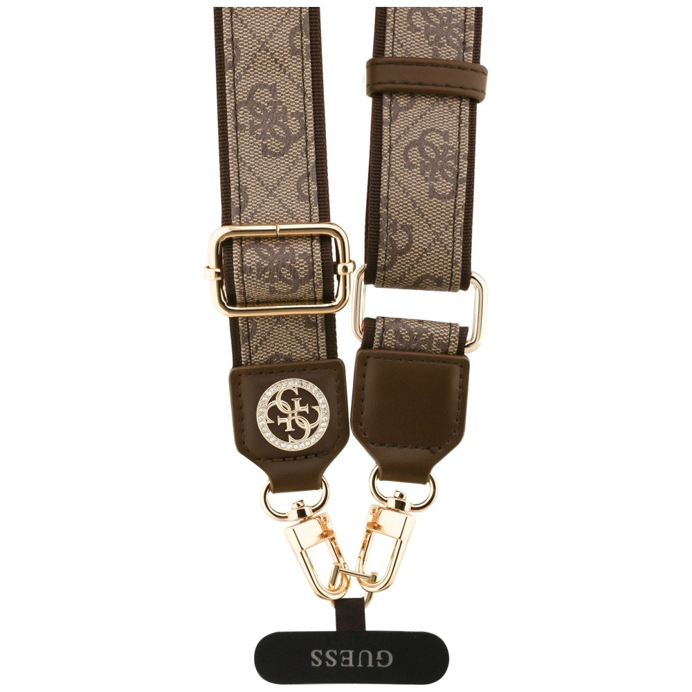 Връзка за телефон Guess 4G Strass Metal Logo, Кафяв