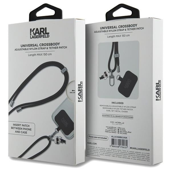 Karl Lagerfeld Ikonik Karl Phone Lanyard, Black