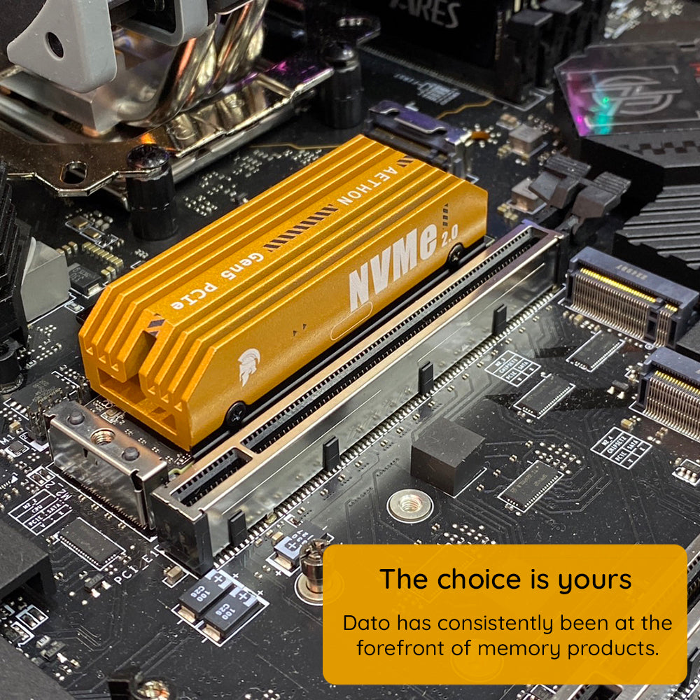 Solid State Drive (SSD) Dato Ares Aethon, NVME M.2, PCIe Gen5x4, 2TB, Черен ARSAT-2TB