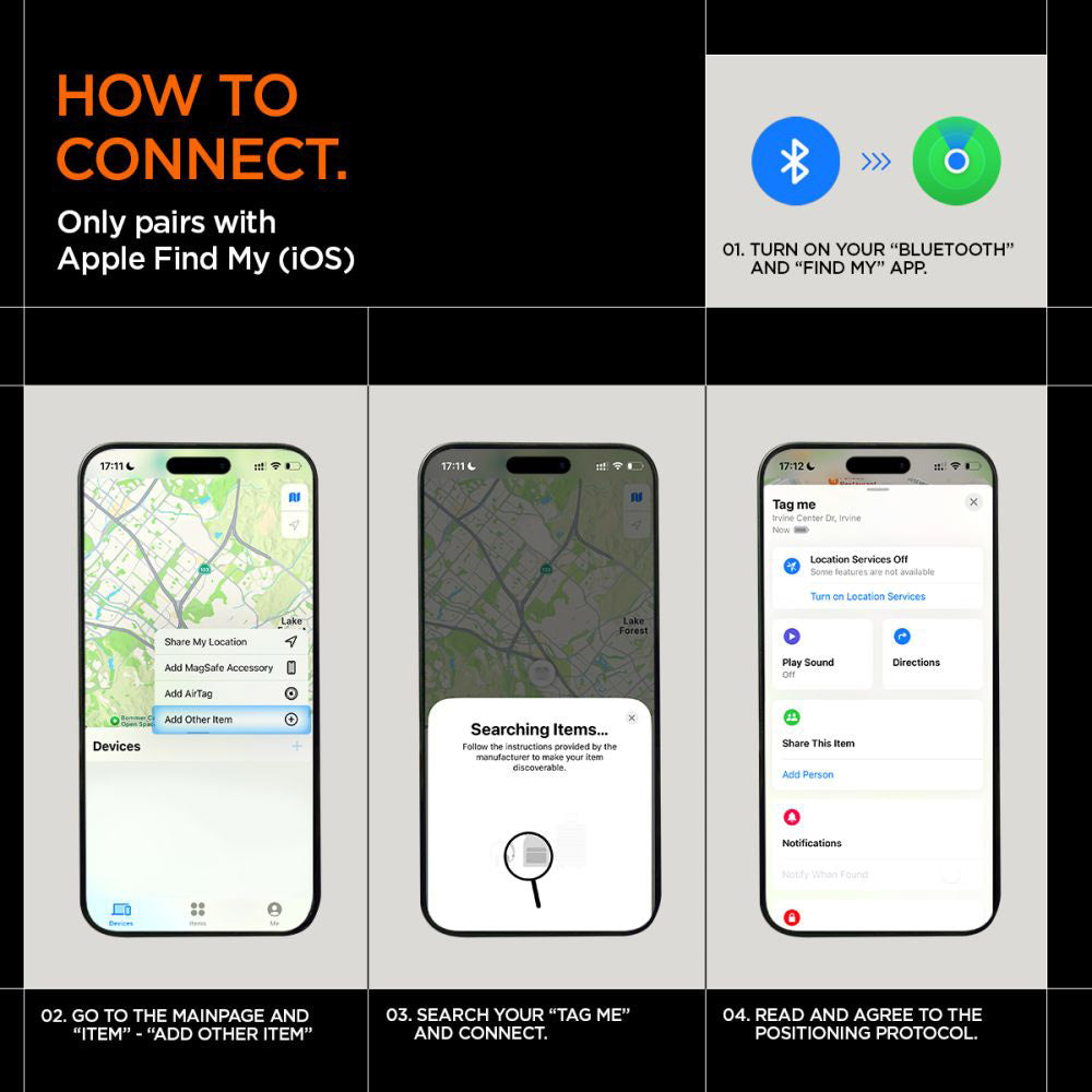 Spigen SmartTag TagMe за iOS Series, Черен