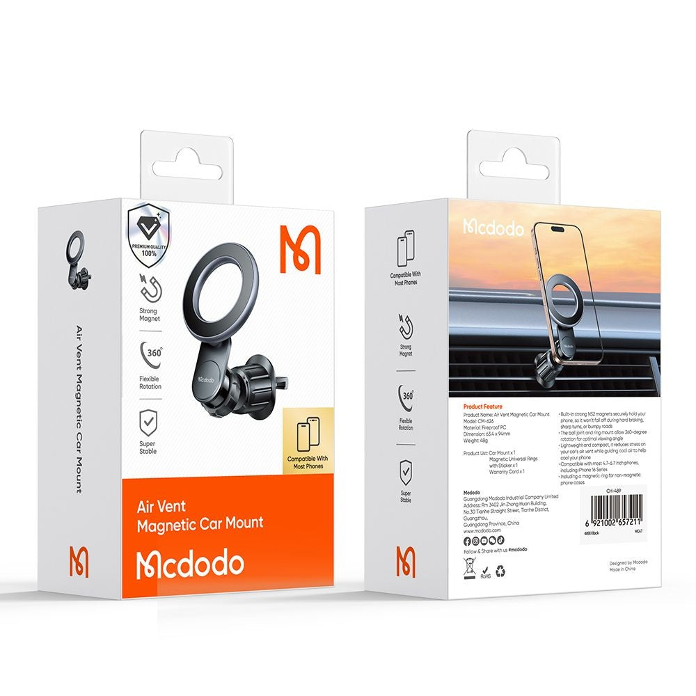 Магнитна стойка за кола McDodo CM-6260, Универсална, Черна