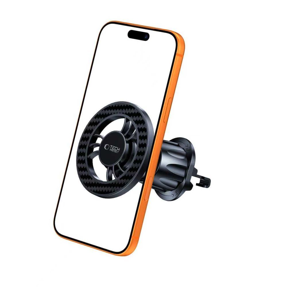 Магнитна стойка за кола Tech-Protect N56 Carbon Vent, Универсална, Черна