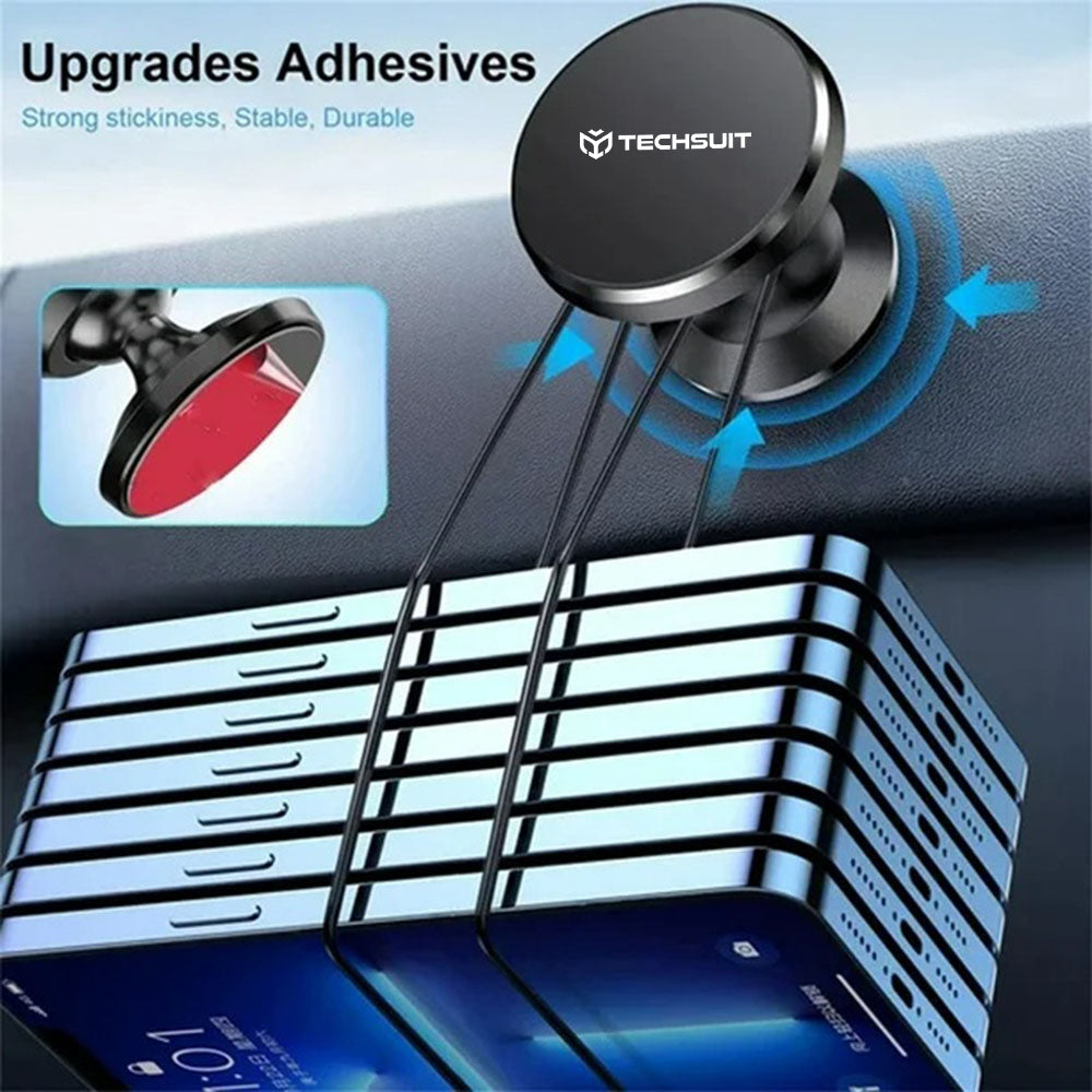 Магнитна стойка за автомобил Techsuit S10, Универсална, Черна