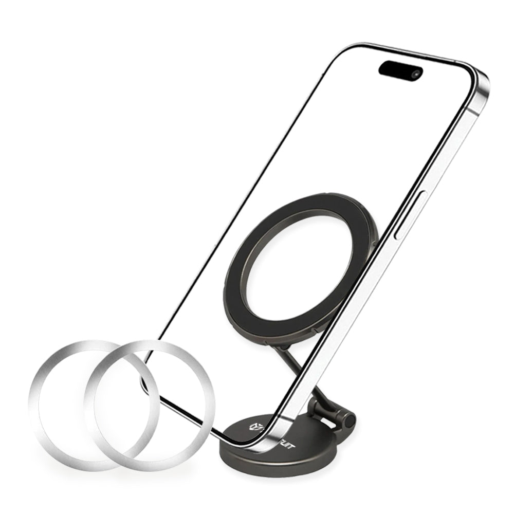 Магнитна стойка за автомобил Techsuit S13, Универсална, Сива