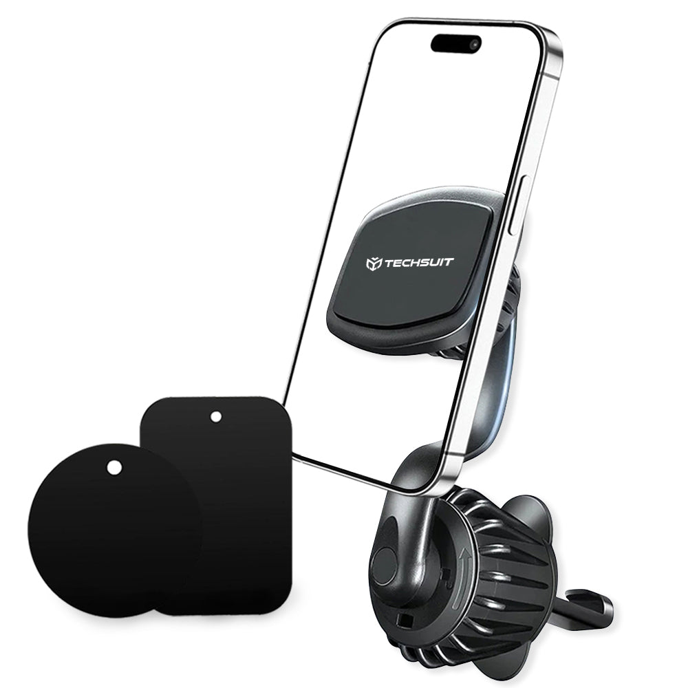 Магнитна стойка за кола Techsuit S3, Универсална, Черна