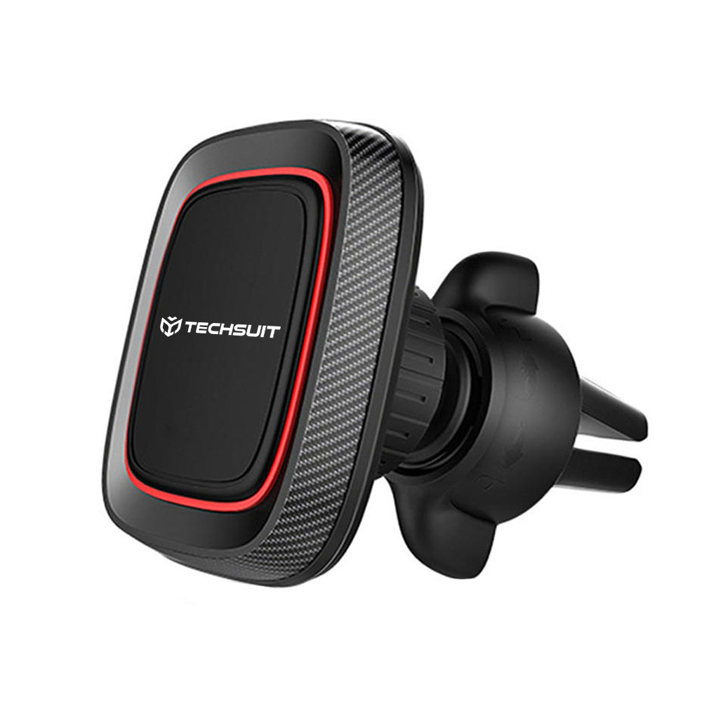 Магнитна стойка за автомобил Techsuit S4, Универсална, Черно-Червена