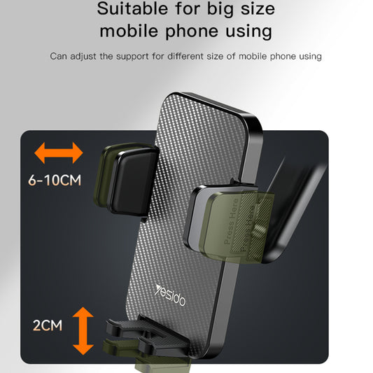 Автомобилна стойка Yesido C173, 4.7inch - 7.2inch, Черен