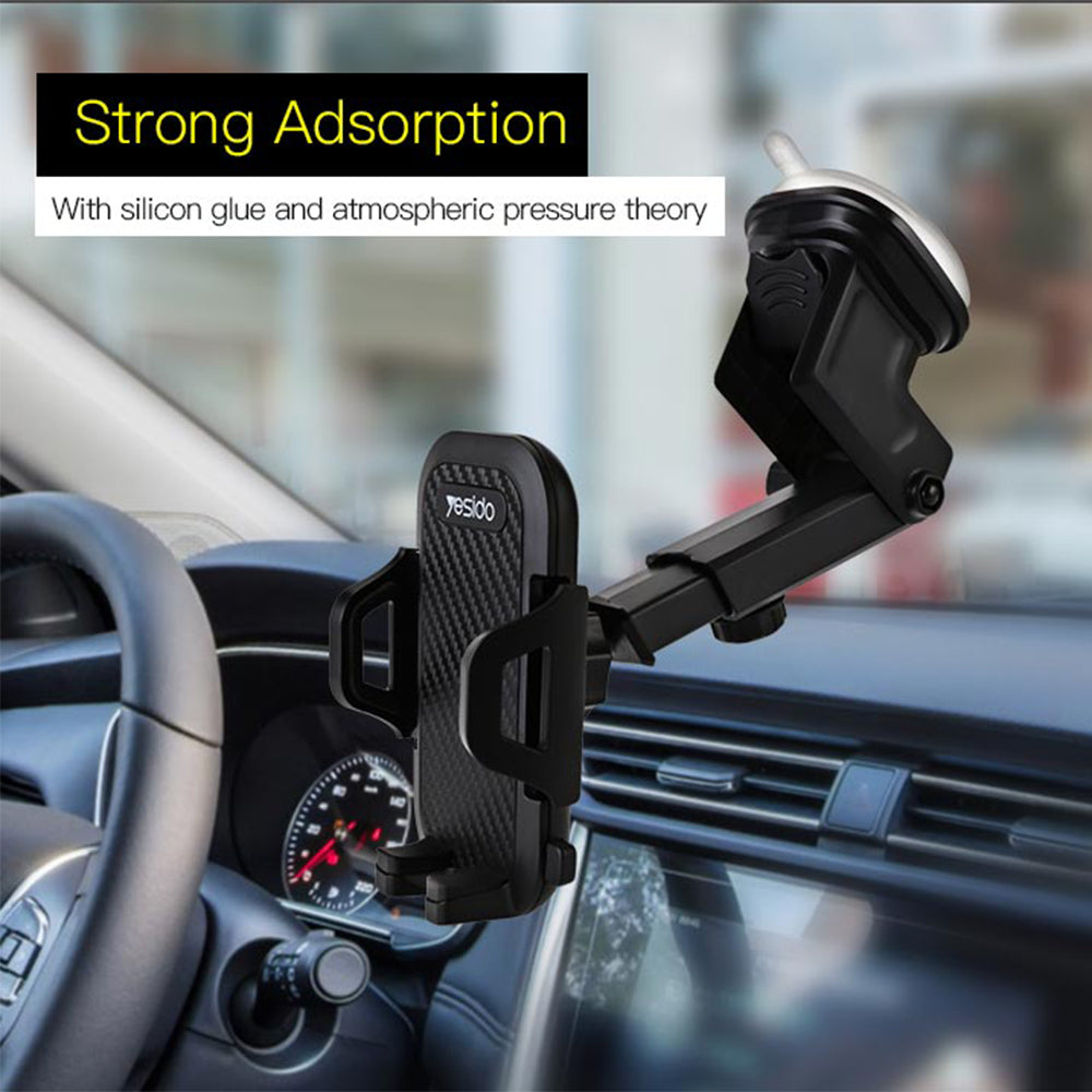 Автомобилен държач Yesido C23, 3.8inch - 6.4inch, Черен