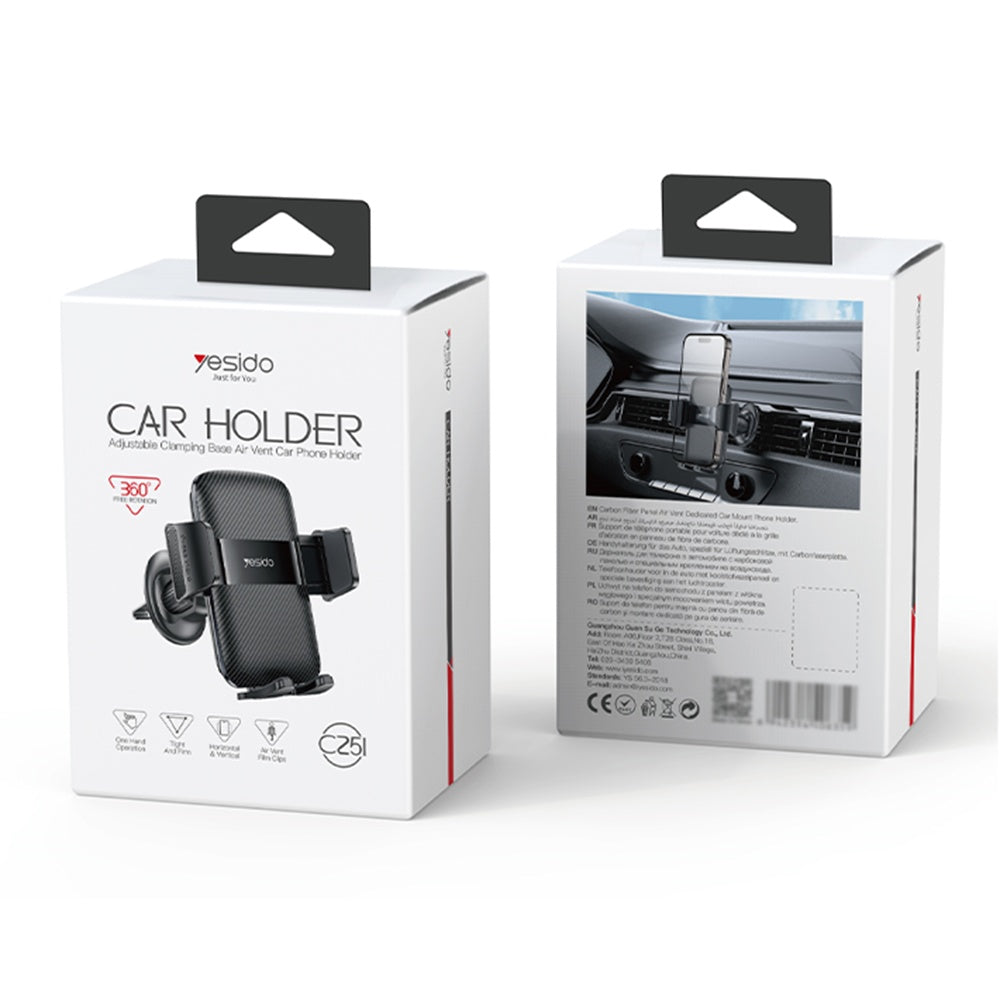 Автомобилна стойка Yesido C251, 4.8inch - 7.2inch, Черен