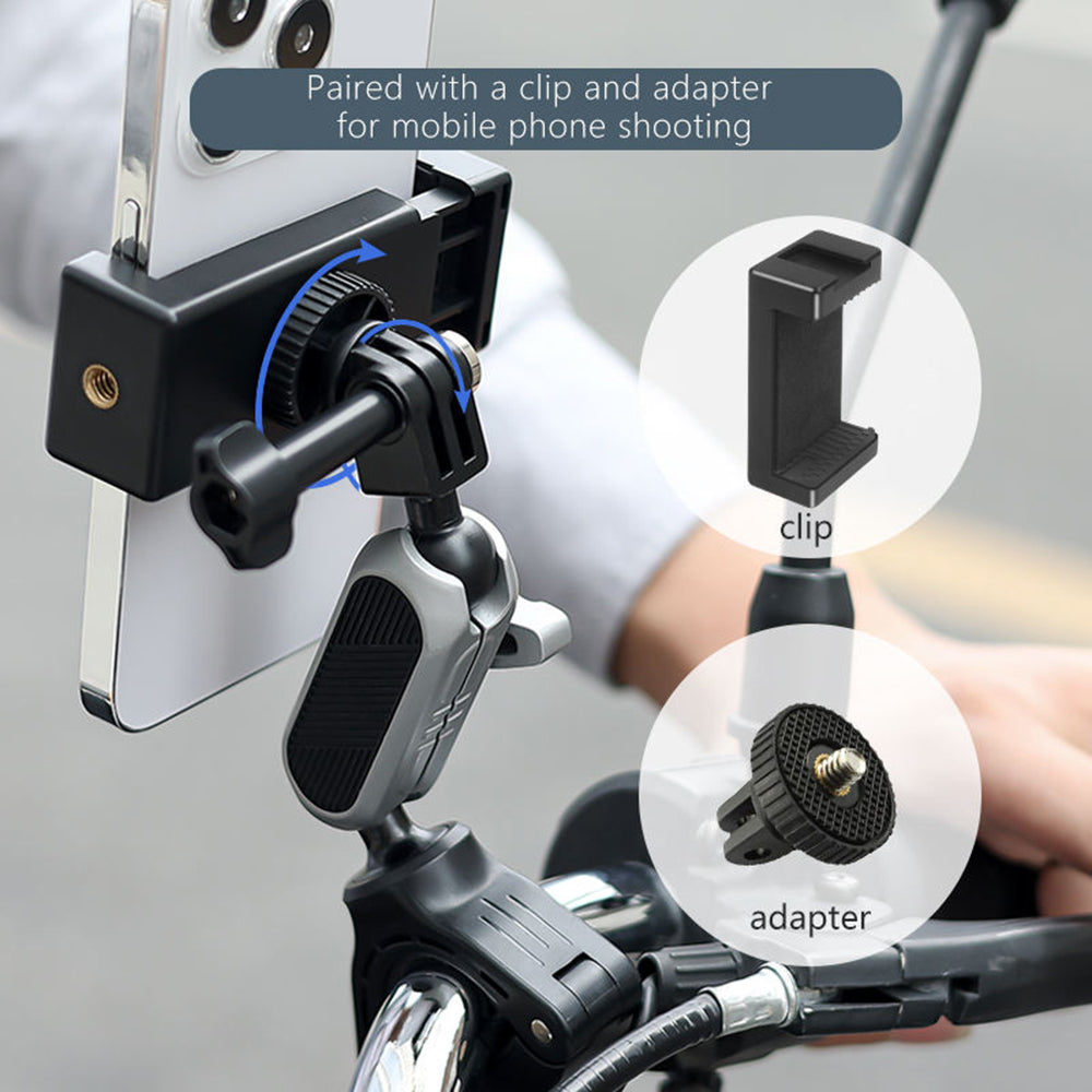 Стойка за велосипед за спортна камера Techsuit JX-008 за GoPro, сива