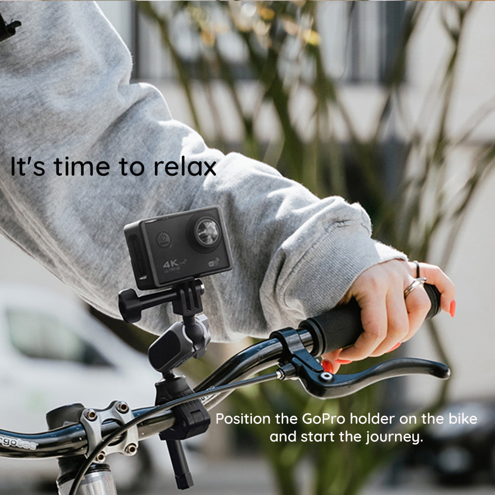 Стойка за велосипед за спортна камера Techsuit JX-008 за GoPro, сива