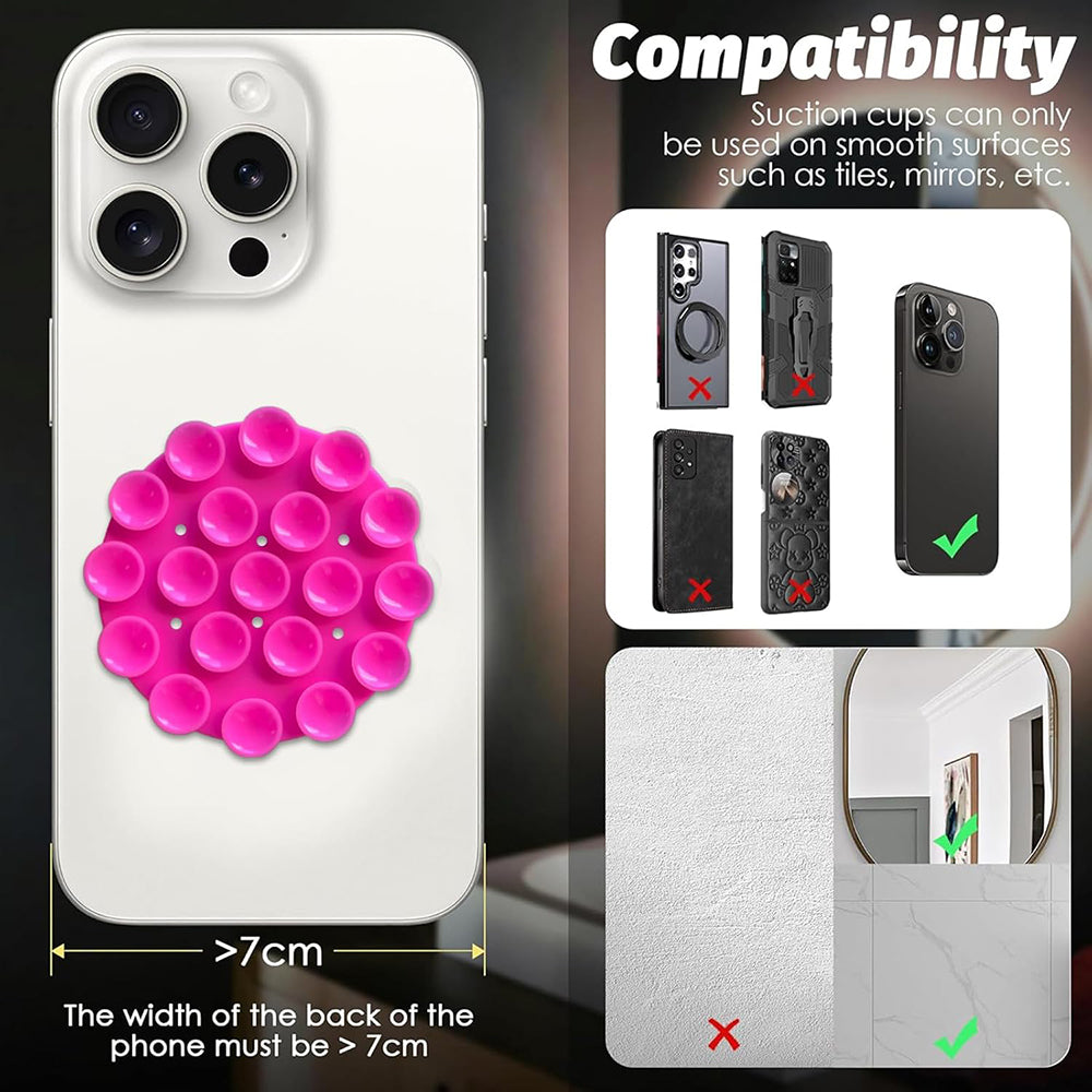 Поставка с вакуумни чаши Techsuit SP-CUP, Розова