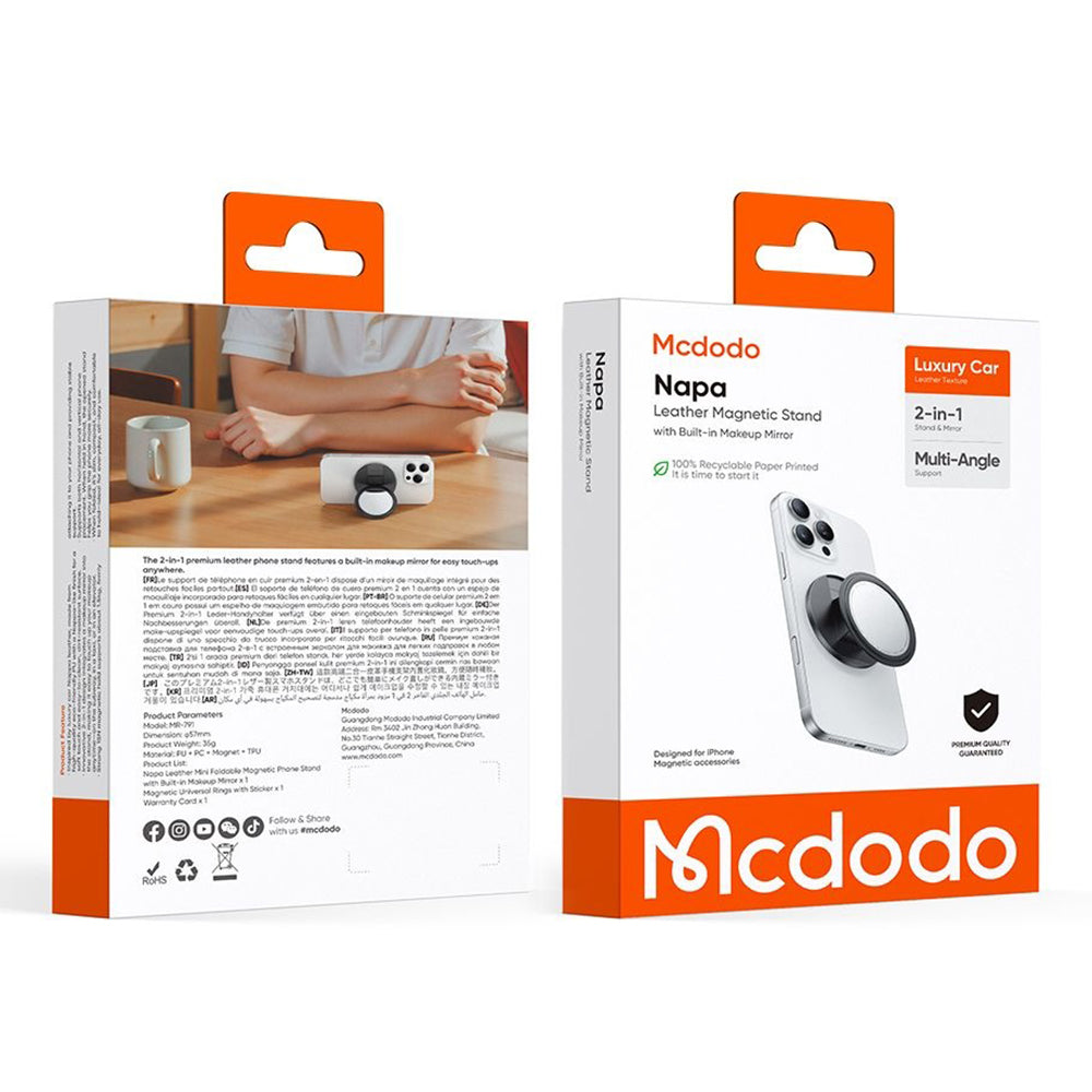 Подложка за пръстен McDodo MR-7912 2в1, Универсална, Черна