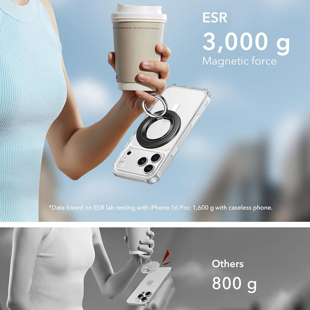 Подложка за пръстен ESR HaloLock, Универсална, Черна