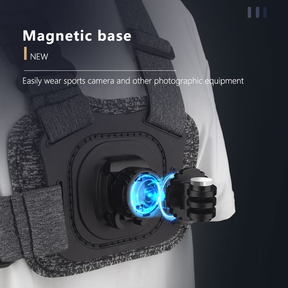 Поддръжка за гърдите на спортна камера Techsuit JX-002 за серията GoPro, Сив