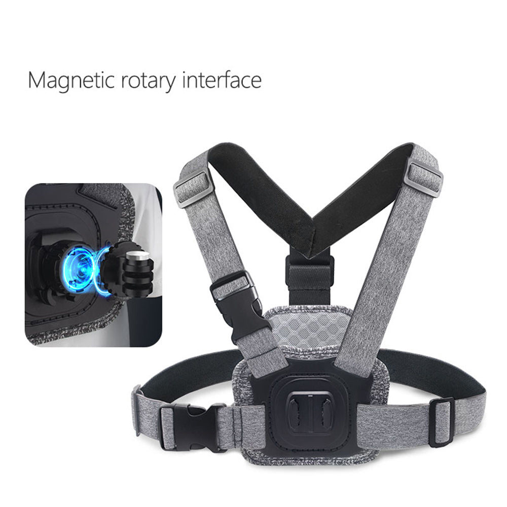 Поддръжка за гърдите на спортна камера Techsuit JX-002 за серията GoPro, Сив