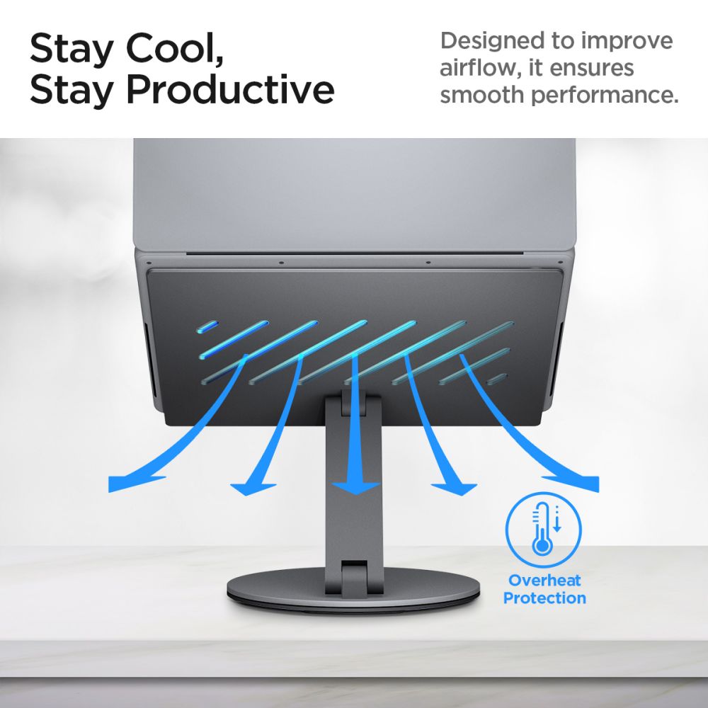 Подложка с хъб Spigen LD204H за лаптоп макс. 15.6 инча, Сив AMP08885