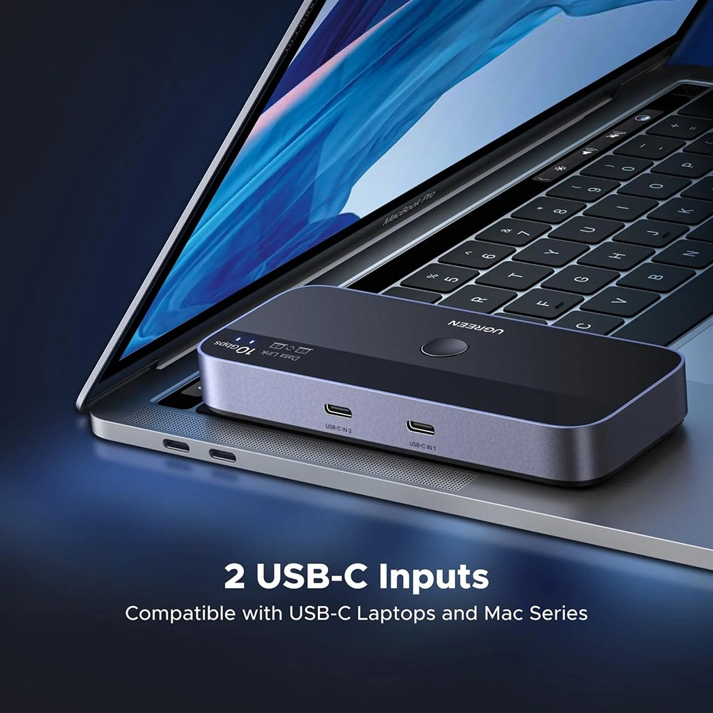 Switch USB UGREEN CM691 (45784), 3 x USB-A 3.2 - 1 x USB-C - 1 x miniUSB, Черен